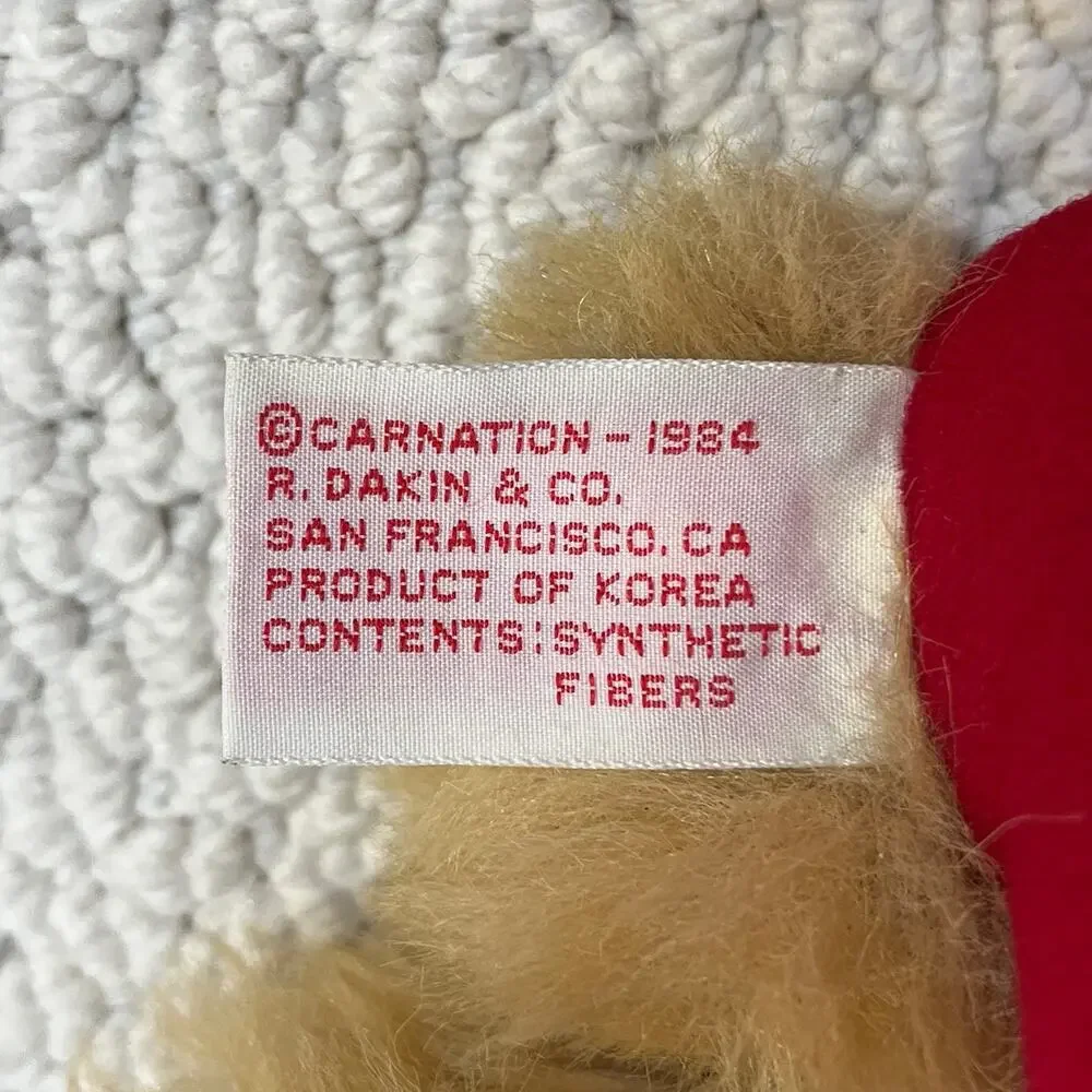 1984 Dakin Carnation Mighty Dog Terrier Cape Plush Advertising Stuffed 10